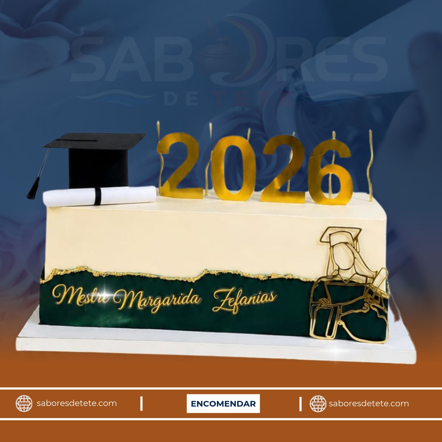Bolo Rectangular de Graduação